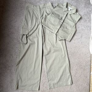 House of Harlow 1960 Two Piece Outfit Crop Top Wide Leg Cargo Pants Size XS